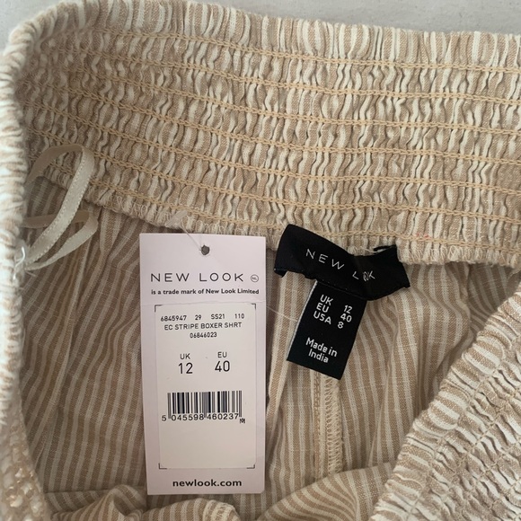 ASOS new look shirred waist short in brown stripe - Picture 6 of 6